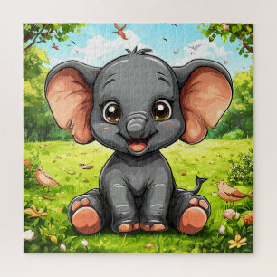 Puzzle Éléphant de dessin animé adorable
