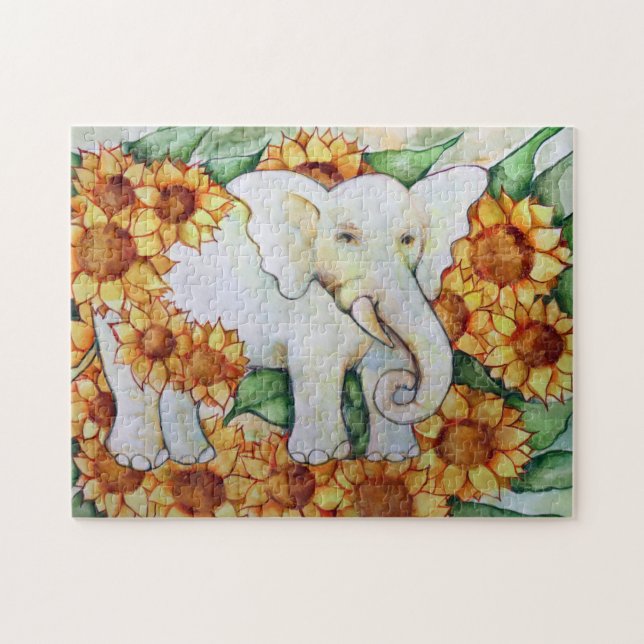 Puzzle Éléphant de tournesol (Horizontal)