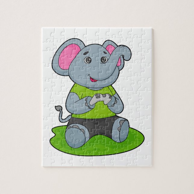 Puzzle Eléphant en Gamer (Vertical)