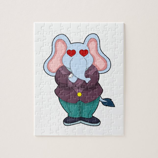 Puzzle Elephant en marié avec costume.PNG (Vertical)