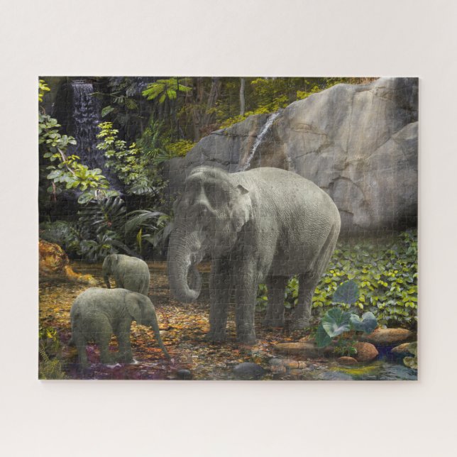Puzzle Elephant Family RAIN FOREST PARTI (Horizontal)