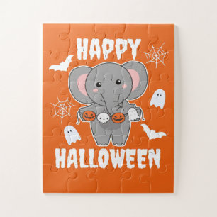 Puzzle Elephant Happy Halloween