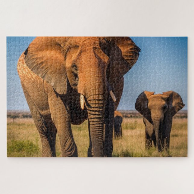 Puzzle Eléphant mère et bébé (Horizontal)