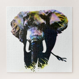 Puzzle Eléphant Pop Art - Illustration d'animal Peinture