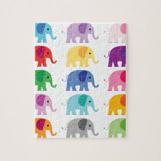Puzzle Éléphants colorés