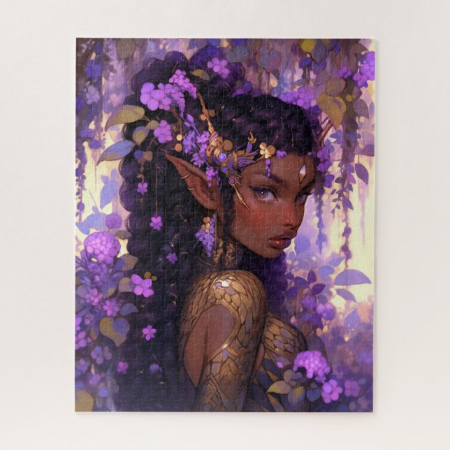 Puzzle Elfe violet Imaginaire afro-américain (Vertical)