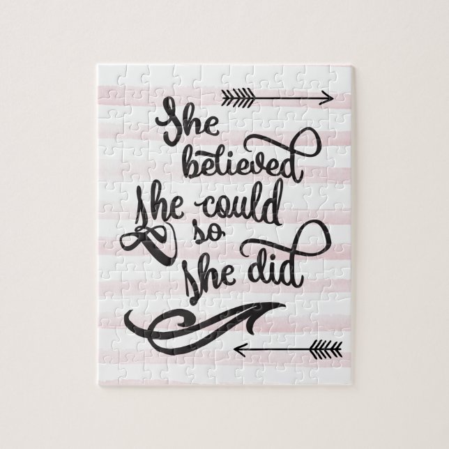 Puzzle elle a cru qu'elle pourrait ainsi elle a fait (Vertical)