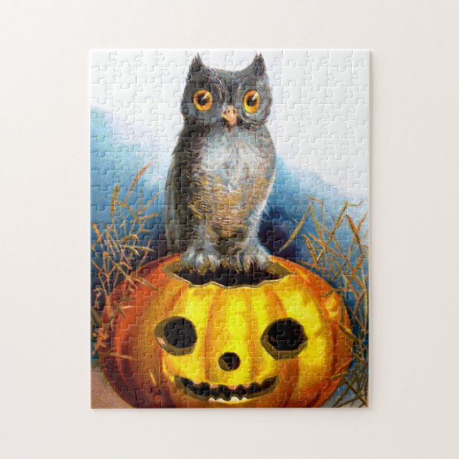 Puzzle Ellen H. Clapsaddle : Hibou d'Halloween (Vertical)