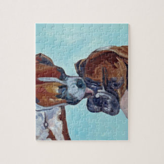 Puzzle Embrassant le boxeur poursuit le portrait d'art