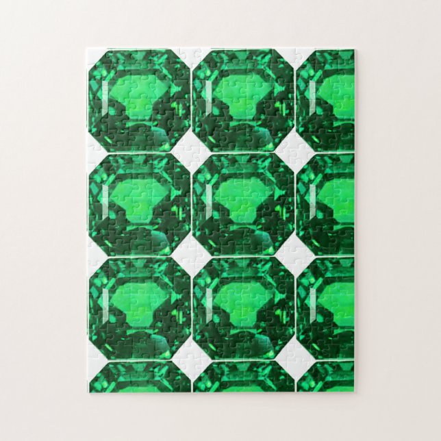 Puzzle Emerald Gemstone, Birthstone May, vert clair (Vertical)