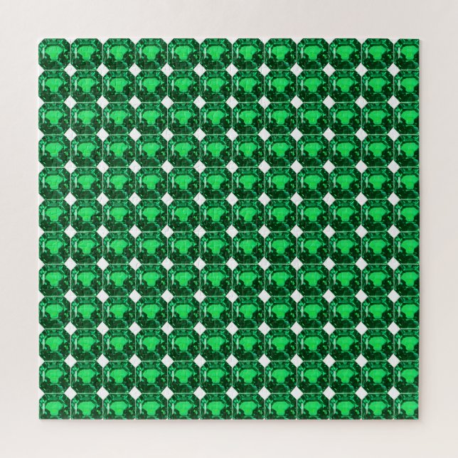 Puzzle Emerald Gemstone, Birthstone May, vert clair (Vertical)