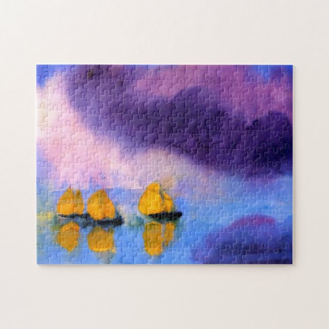 Puzzle Emil Nolde - Mer aux nuages violents et voiliers (Horizontal)