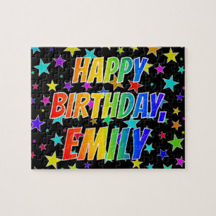 Puzzle "EMILY" First Name, Fun "HAPPY BIRTHDAY"