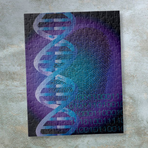 Puzzle Empreinte ADN bleue Science médicale Police