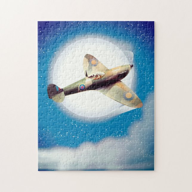 Puzzle Empreinte de l'affiche de voyage de l'avion Spfire (Vertical)