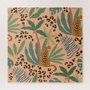 Puzzle Empreinte de léopard de la jungle : motif sans cou