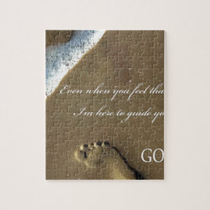 Puzzle Empreinte de pas d'un DIEU en sable