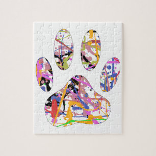 Puzzle Empreinte de patte de chien de peinture