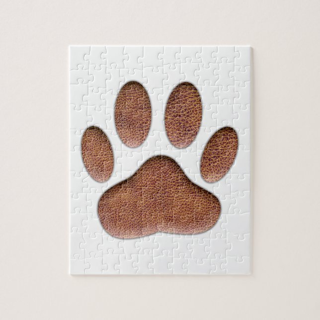 Puzzle Empreinte de patte de chien de Texture en cuir (Vertical)