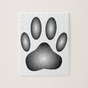 Puzzle Empreinte de patte de chien en dégradés noir et bl