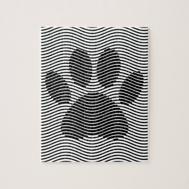 Puzzle Empreinte de patte De Chien Sur Les Vagues Noires  (Vertical)