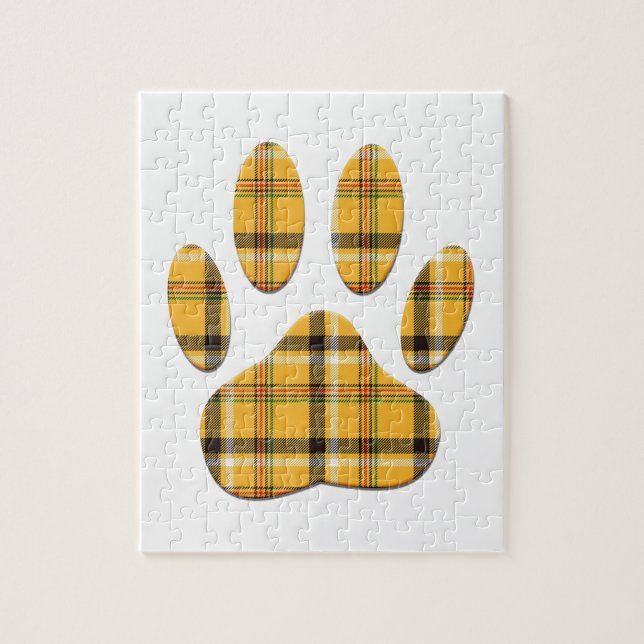 Puzzle Empreinte de patte de chien Tartan (Vertical)