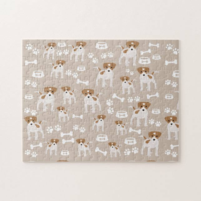 Puzzle Empreinte de patte de chiot de chien mignon Motif (Horizontal)