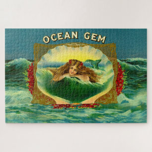 Puzzle Empreinte étiquette cigare de sirène Ocean Gem