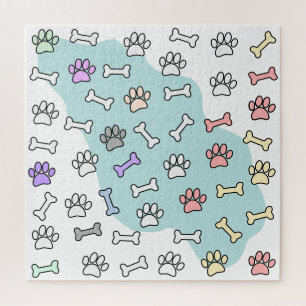 Puzzle Empreintes de pattes De Chien Et Motif D'Art Des O