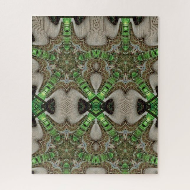 Puzzle en bois d'émeraude géométrique 520 pièces (Vertical)