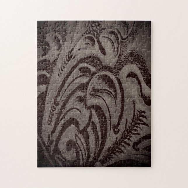 Puzzle en cuir floral rustique difficile (Vertical)