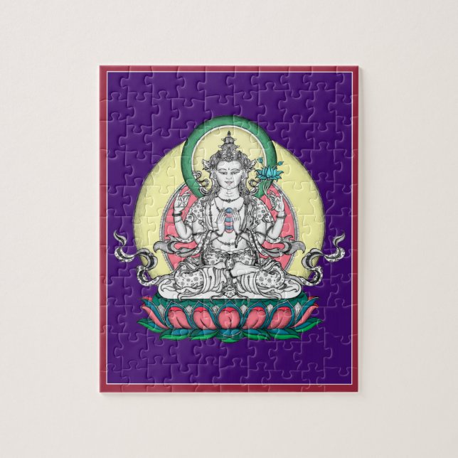 PUZZLE EN ÉTAIN - Chenrezig - Bouddha de (Vertical)