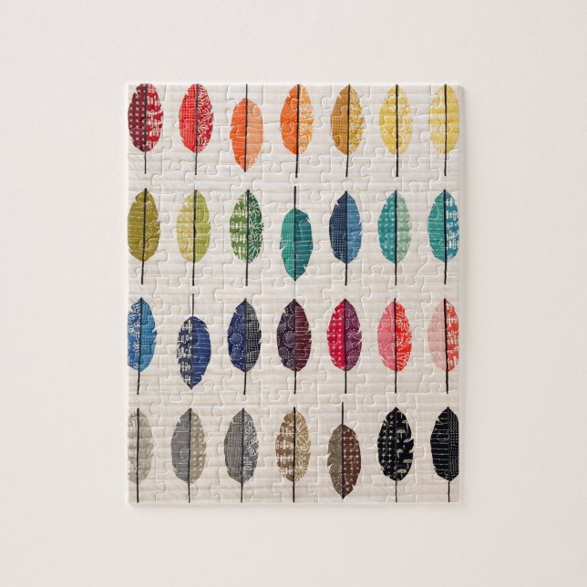 Puzzle en plume courbée (Vertical)