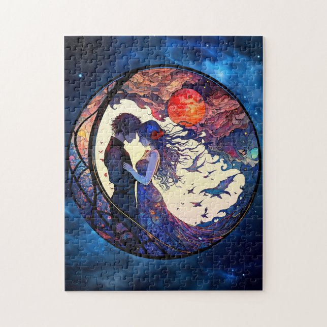 Puzzle en verre de Couple Faux (Vertical)
