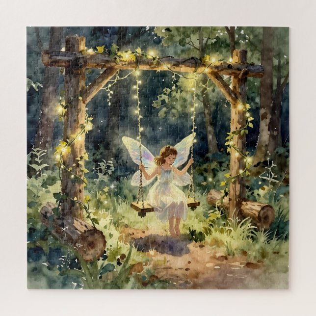 Puzzle Enchanted Fairy in a Jar in a Magical Forest (Vertical)