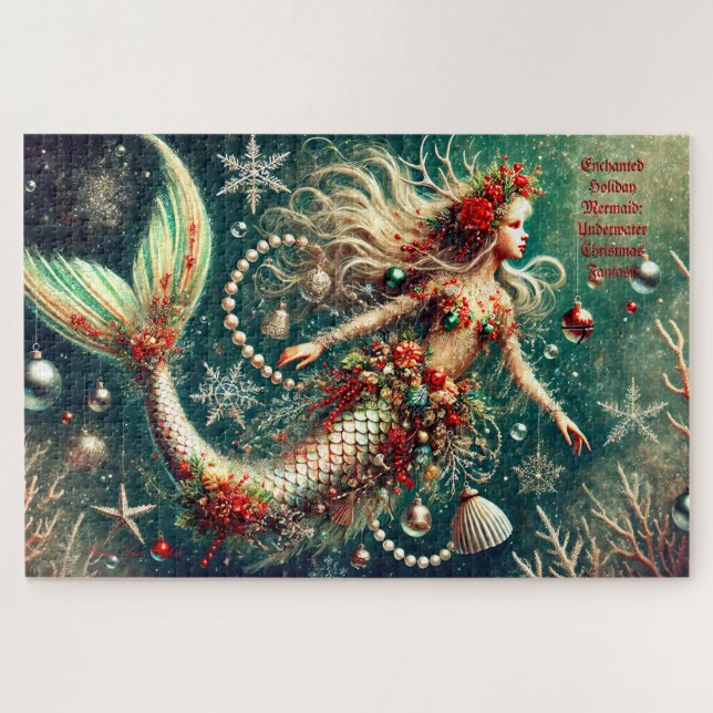 Puzzle Enchanted Holiday Mermaid Christmas Fantasy (Horizontal)