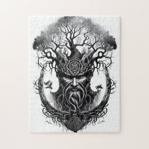 Puzzle Encre aquarelle de la mythologie nordique Yggdrasi