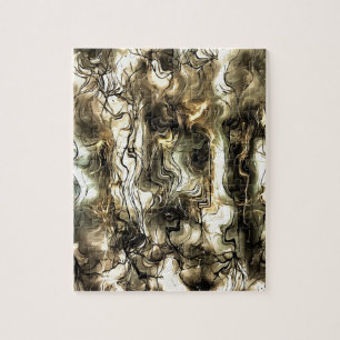 Puzzle Energie Nerveuse Grungy Art Abstrait en Jaune et G