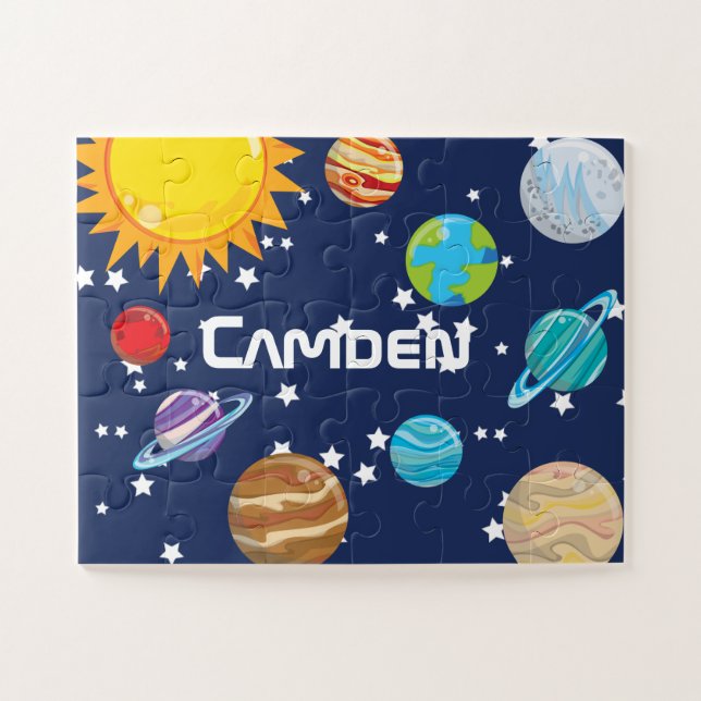 Puzzle Enfant de système solaire personnalisé (Horizontal)