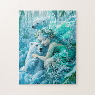 Puzzle Enfant Fée et Ours Polaires Joueurs