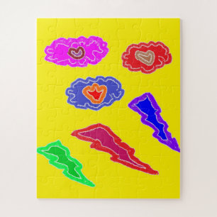 Puzzle Enfants couleurs de fête extra fort jaune rose ble