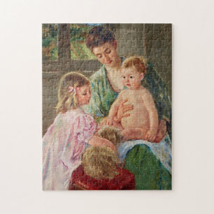 Puzzle Enfants jouant avec un chien par Mary Cassatt