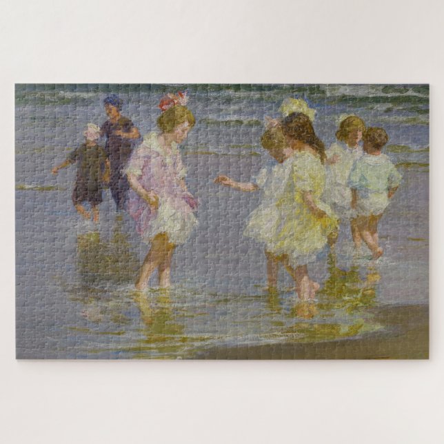Puzzle Enfants marchant sur la plage (par E.H. Potthast) (Horizontal)