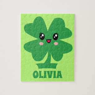 Puzzle Enfants Shamrocks verts personnalisés