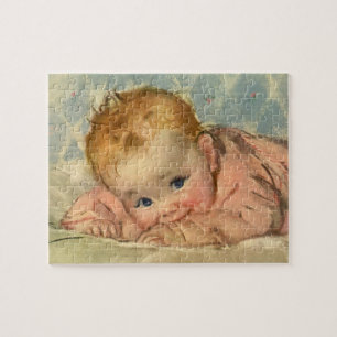Puzzle Enfants vintages, mignonne petite fille sur couver