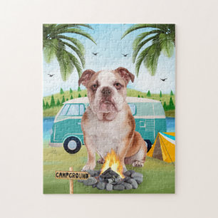Puzzle English Bulldog Camping 