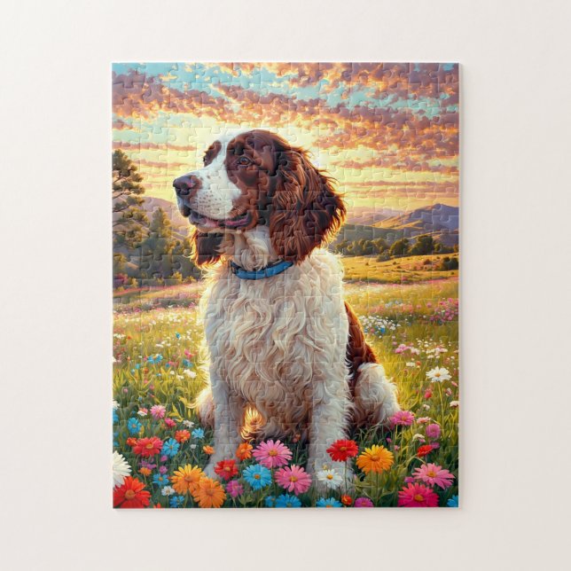 Puzzle English Springer Spaniel dog (Vertical)