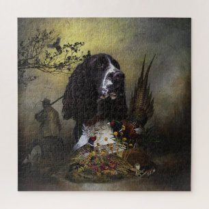 Puzzle English Springer Spaniel with pheasant 