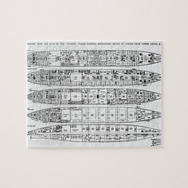 Puzzle Enquête dans la perte de Titanic : Sections (Horizontal)