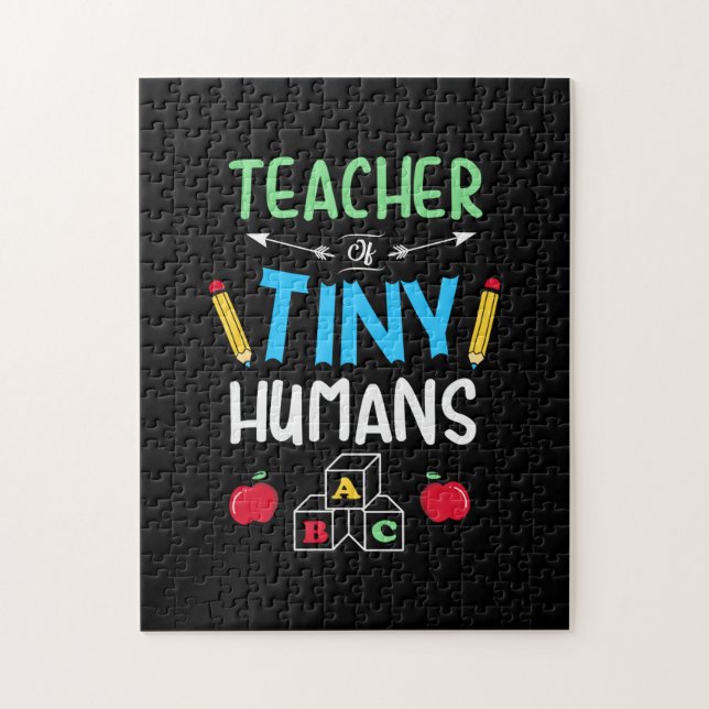 Puzzle Enseignant Cadeau enseignant minuscules humains (Vertical)